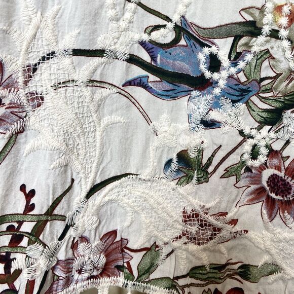 NWT Kimono/Cover Up One Size Embroidered/Crochet Beautiful Print/Colors Cruise - Picture 5 of 16